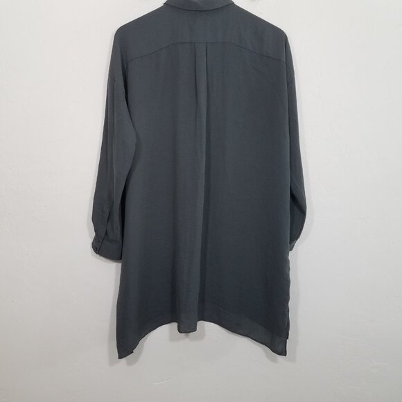 COS Long Sleeve Gray Button Up Shirt Dress Size 6 - Picture 5 of 6